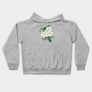 December Birth Flower - Narcissus and holly Kids Hoodie